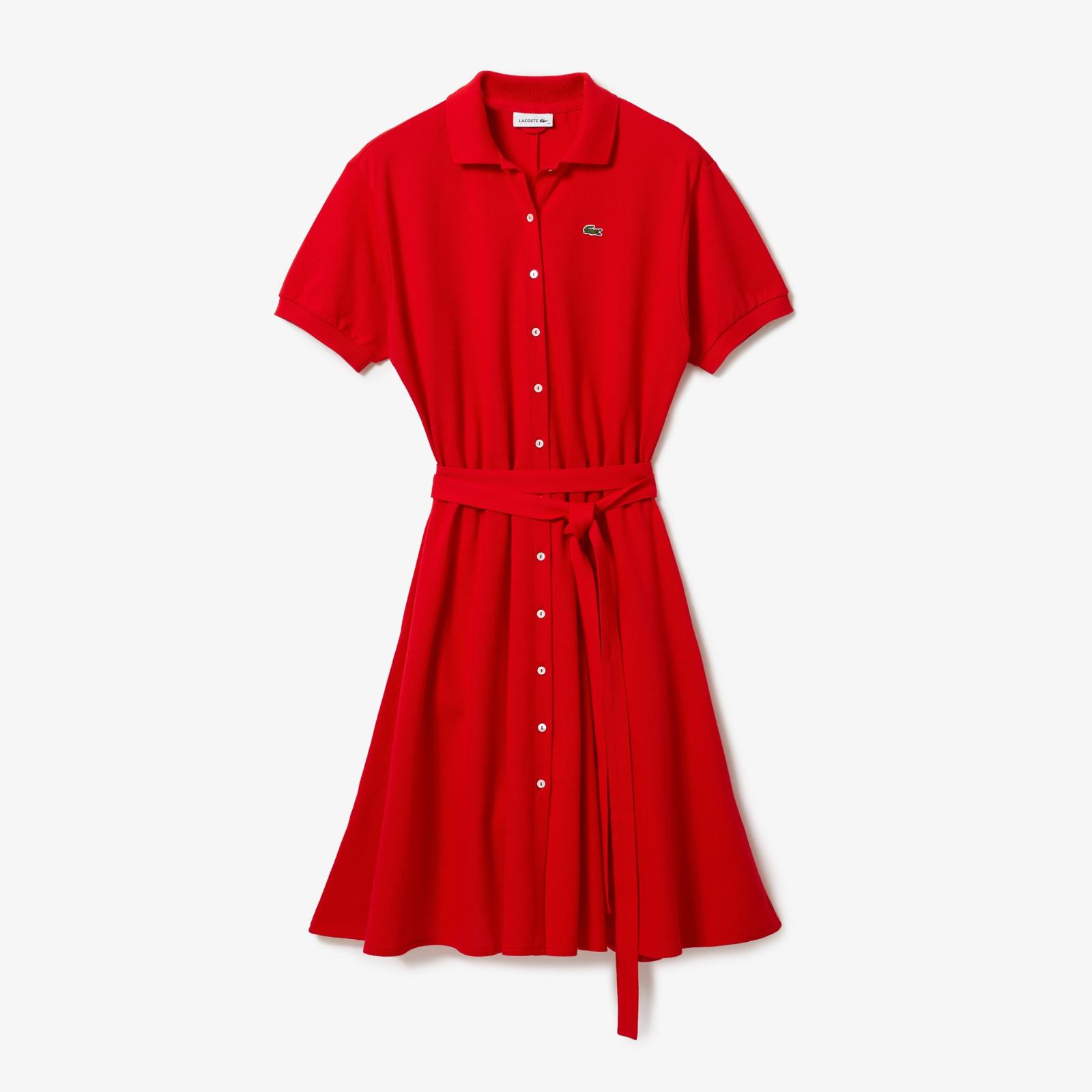 Women&#039;s Cotton Piqué Belted Polo Dress EF5471-51