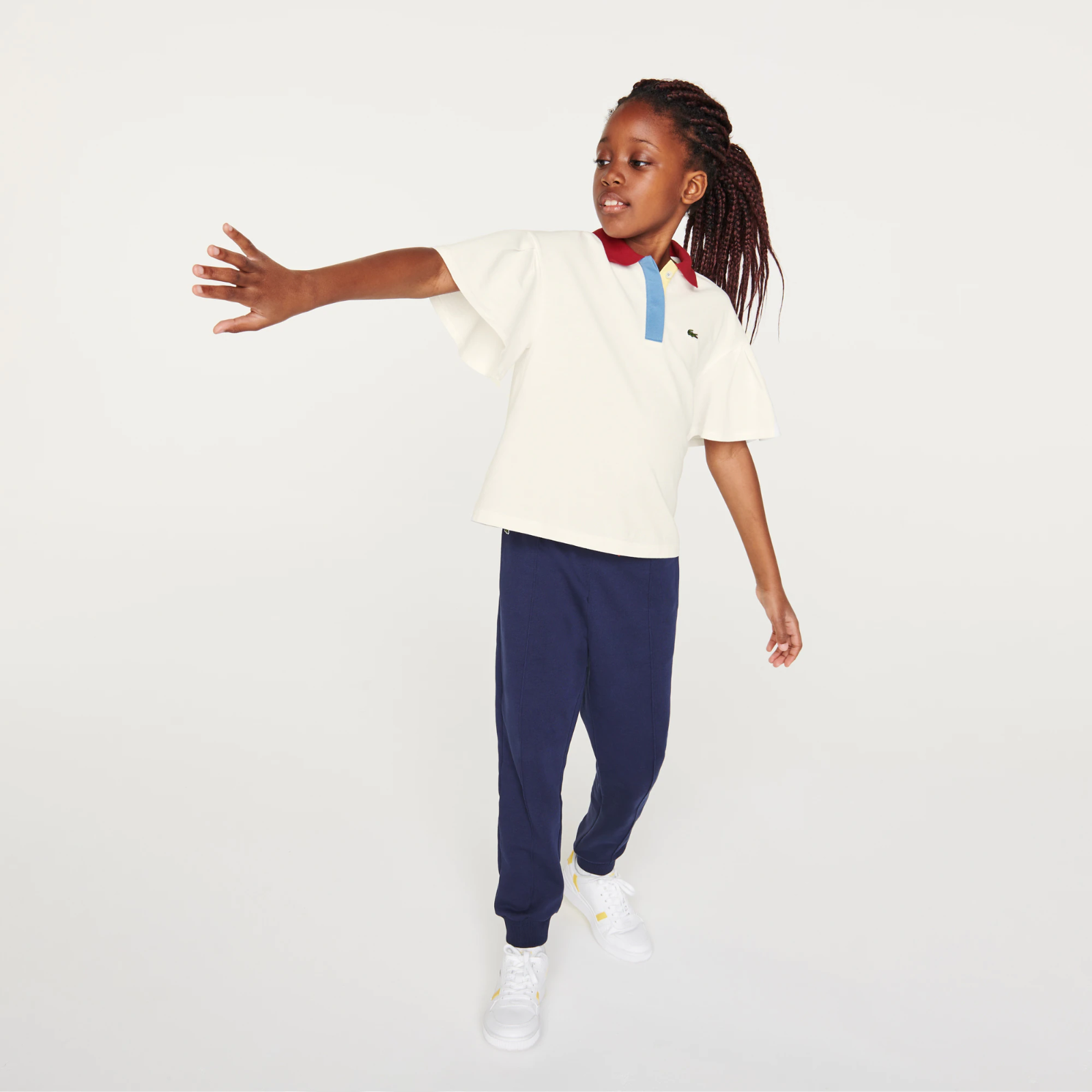 Girls’ Flounce Sleeved Cotton Relaxed Fit Polo PJ7528-51