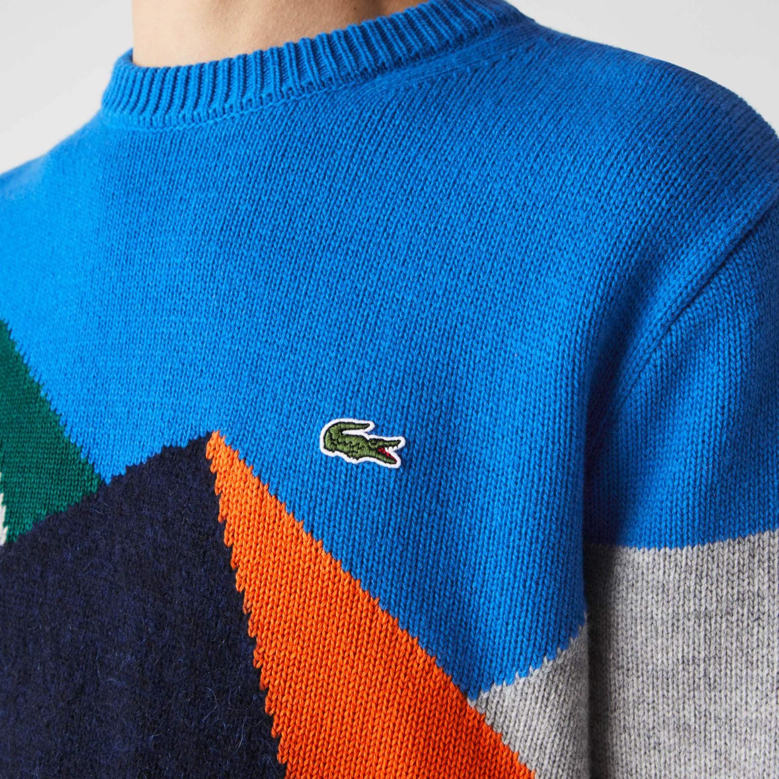 Men’s Crew Neck Graphic Design Wool Blend Sweater AH6796-51