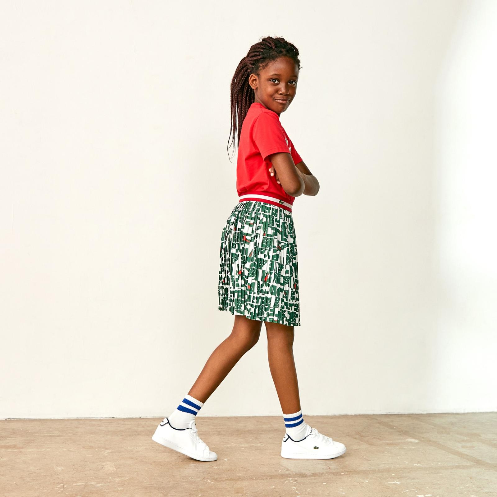 Girls’ Heritage Graphic Crocodile Design Pleated Jersey Skirt JJ2099-51