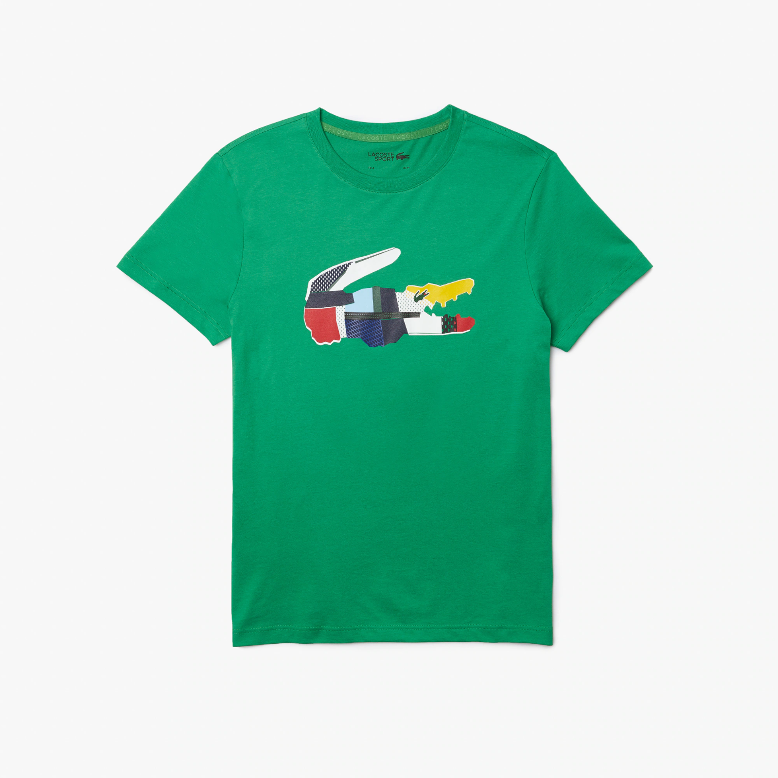 Men&#039;s Lacoste SPORT Patchwork Crocodile Print Cotton T-shirt TH0822-51
