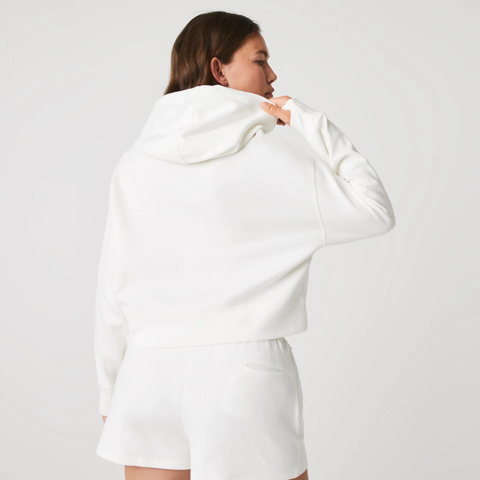 Women’s Hooded Cropped Stretch Cotton Blend Sweatshirt SF3474-51