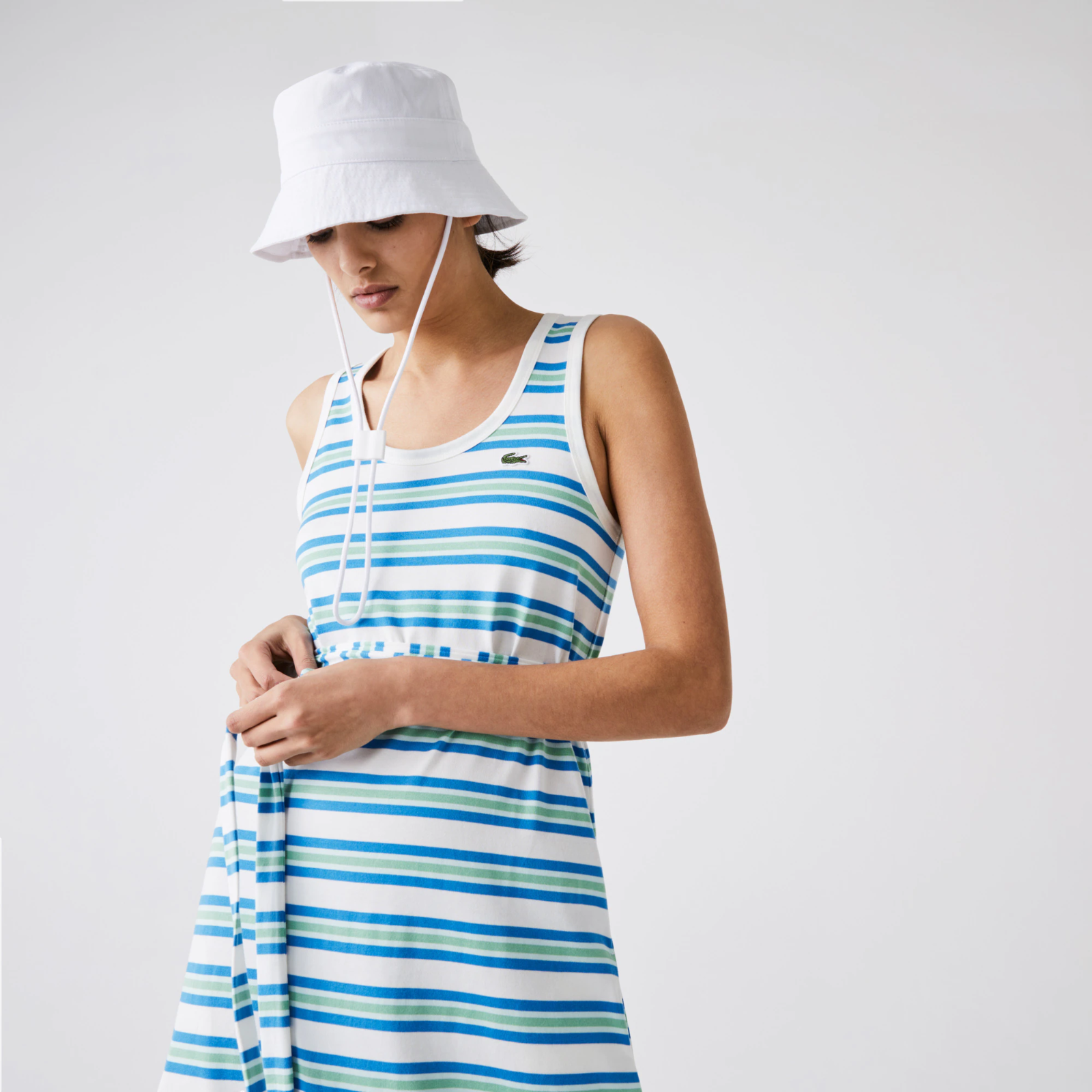 Women’s Long Striped Cotton Tank Top Dress EF1271-51