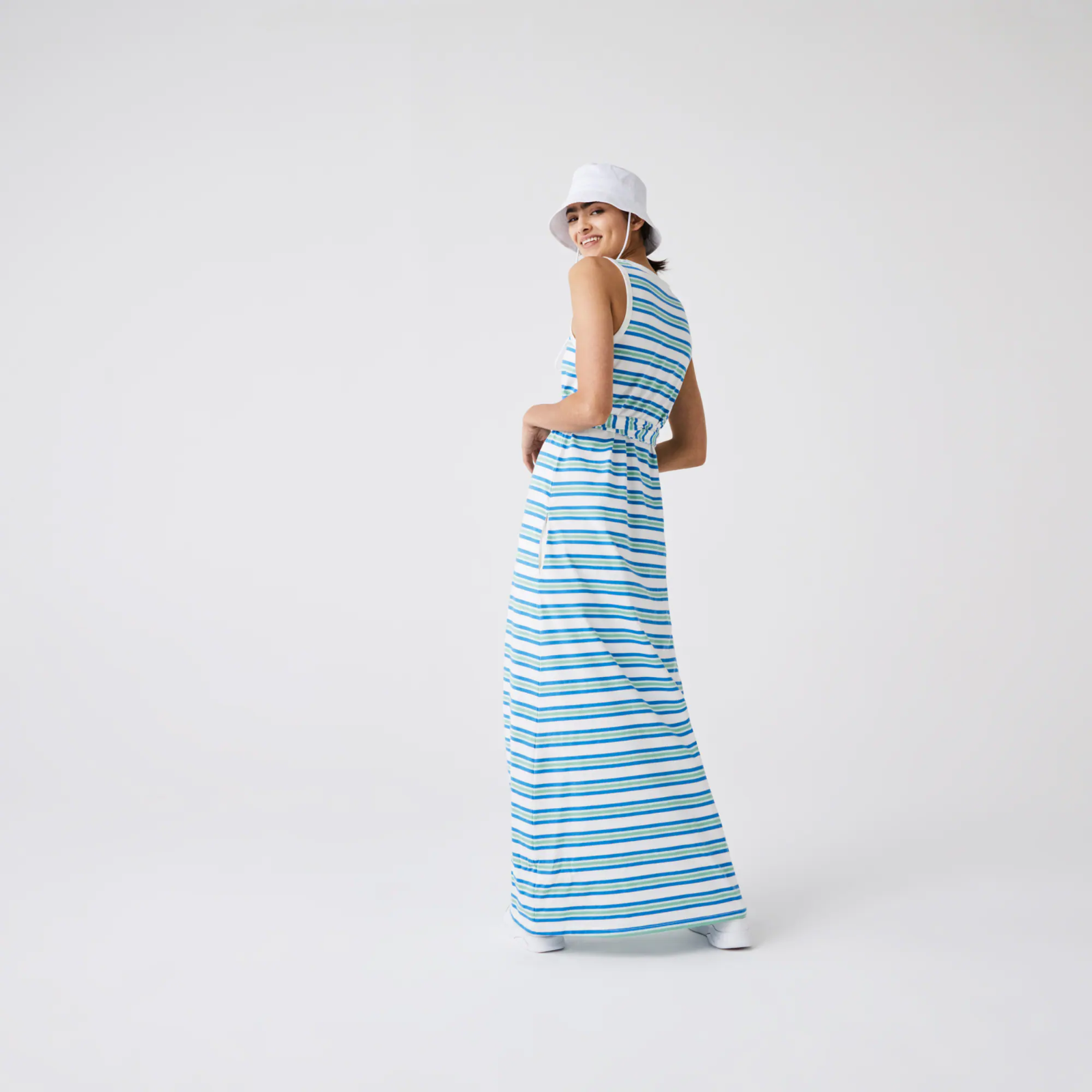 Women’s Long Striped Cotton Tank Top Dress EF1271-51