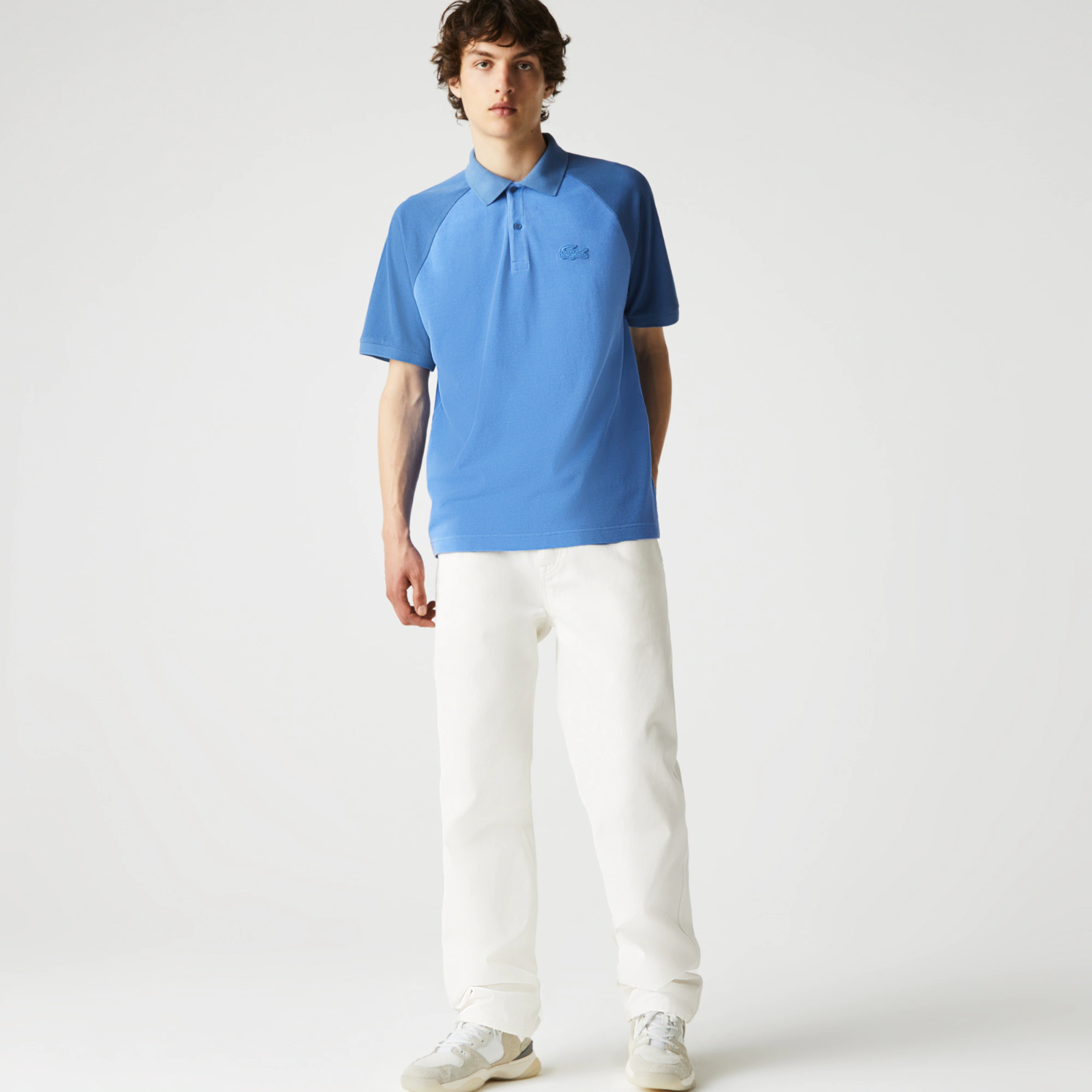Men’s Lacoste Regular Fit Contrast Sleeved Stretch Cotton Polo Shirt PH9745-51