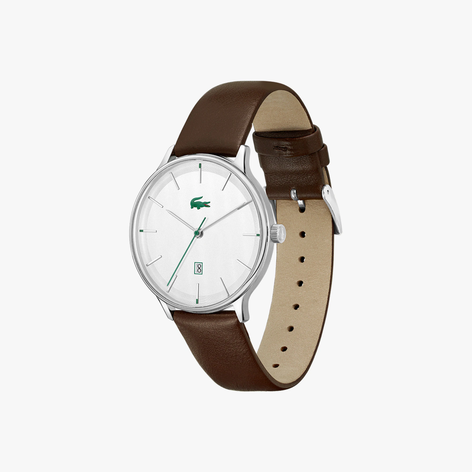 Men&#039;s Lacoste Club 3 Hands Brown Leather Watch 2011167