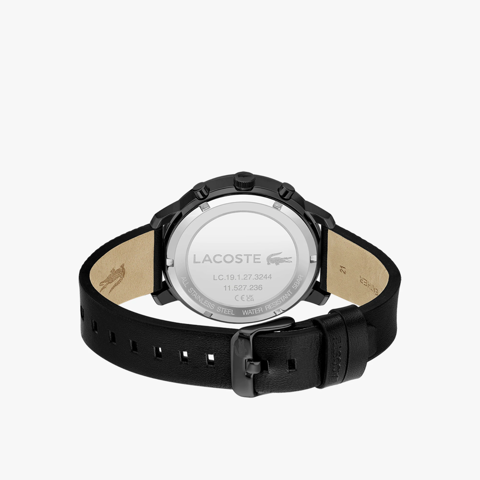 Men&#039;s Lacoste Replay Black Leather Strap Watch 2011177