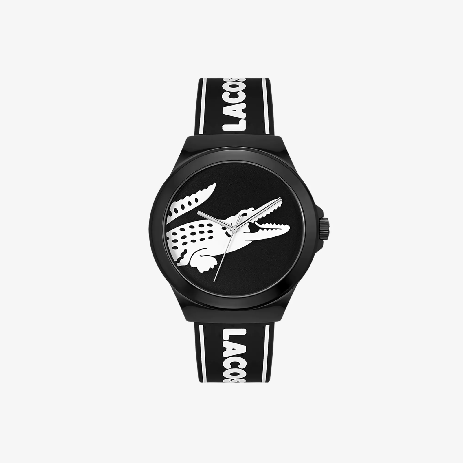 Men&#039;s Lacoste Neocroc 3 Hands Black Silicone Watch 2011185