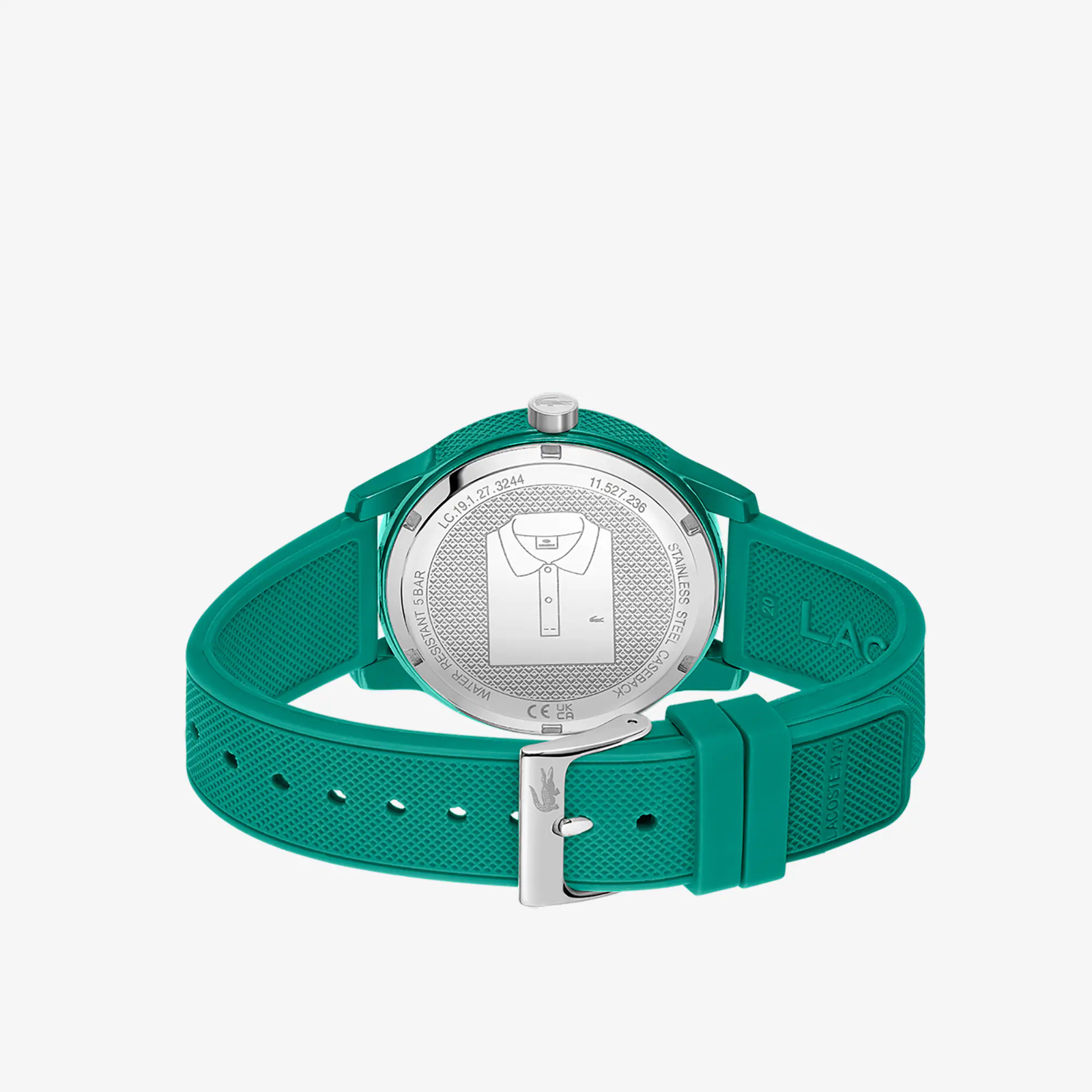 Unisex Lacoste L.12.12 3 Hands Green Silicone Watch 2011192