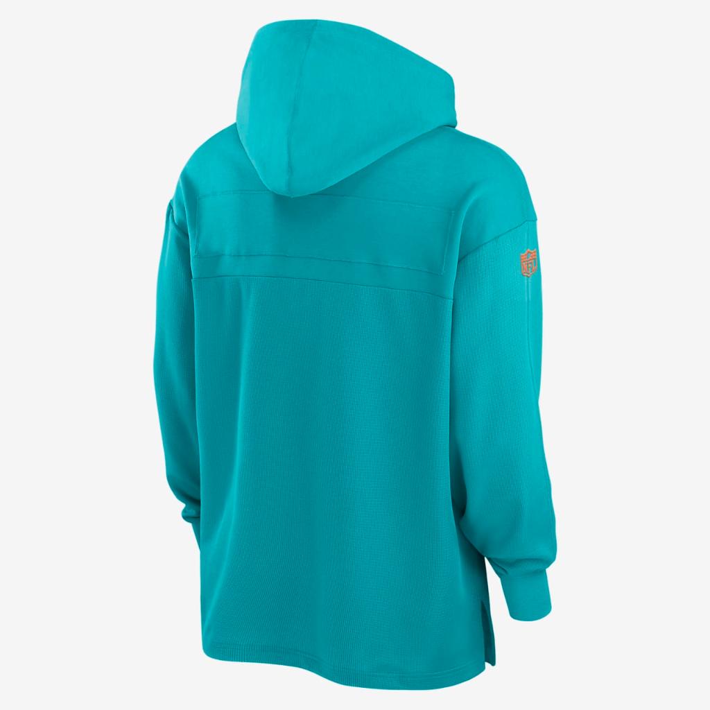 Miami Dolphins Sideline Men&#039;s Nike Dri-FIT NFL Long-Sleeve Hooded Top 00MO3GT9P-BVK