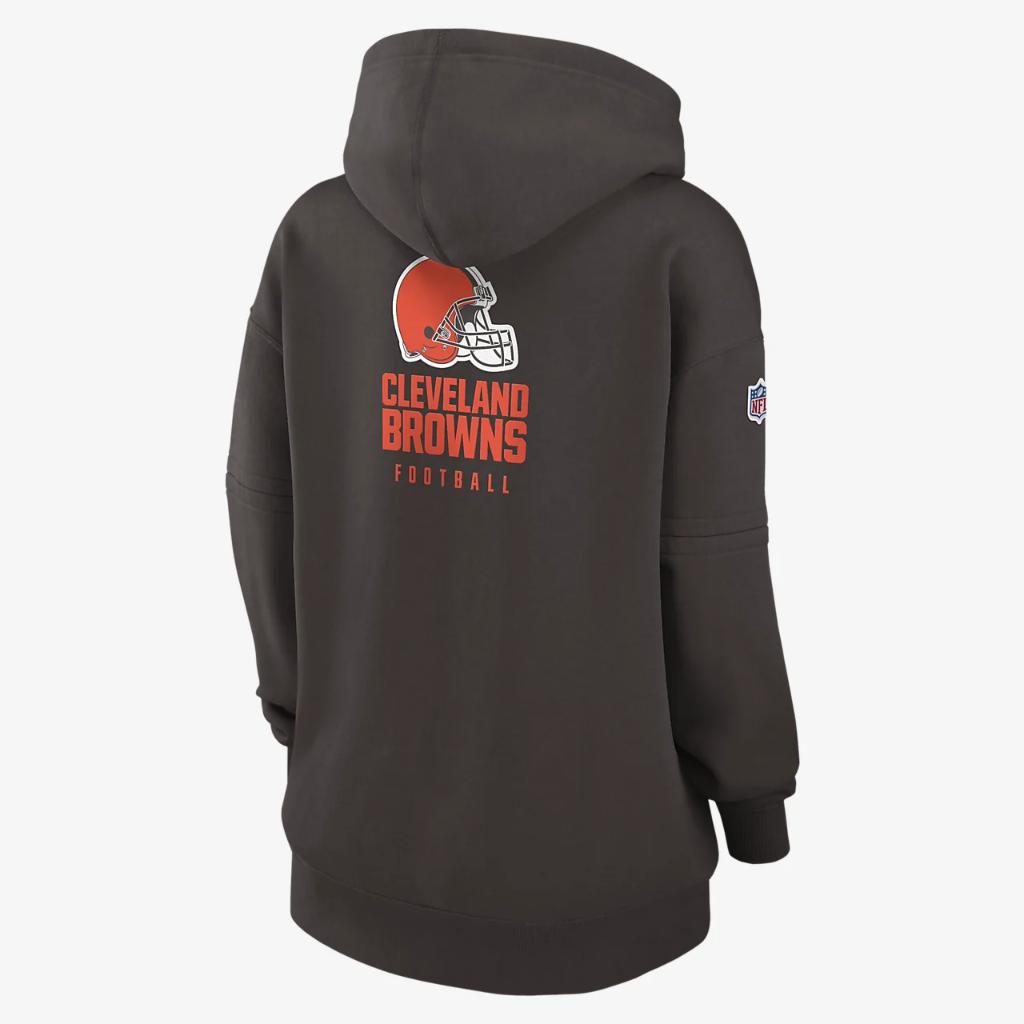 Nike Sideline Club (NFL Cleveland Browns) Women&#039;s Pullover Hoodie 00MW2DI93-E7V