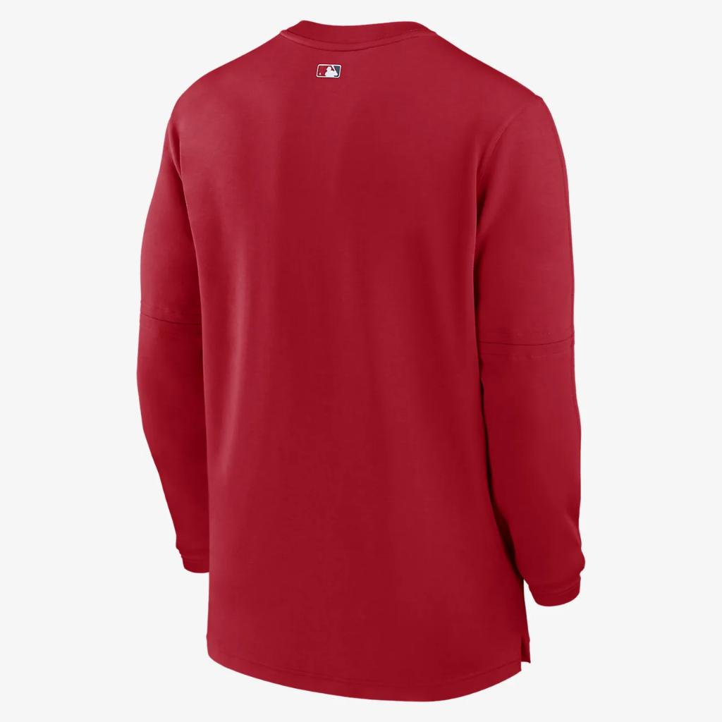 Los Angeles Angels Authentic Collection Game Time Men&#039;s Nike Dri-FIT MLB 1/2-Zip Long-Sleeve Top 014G62QANG-G5B
