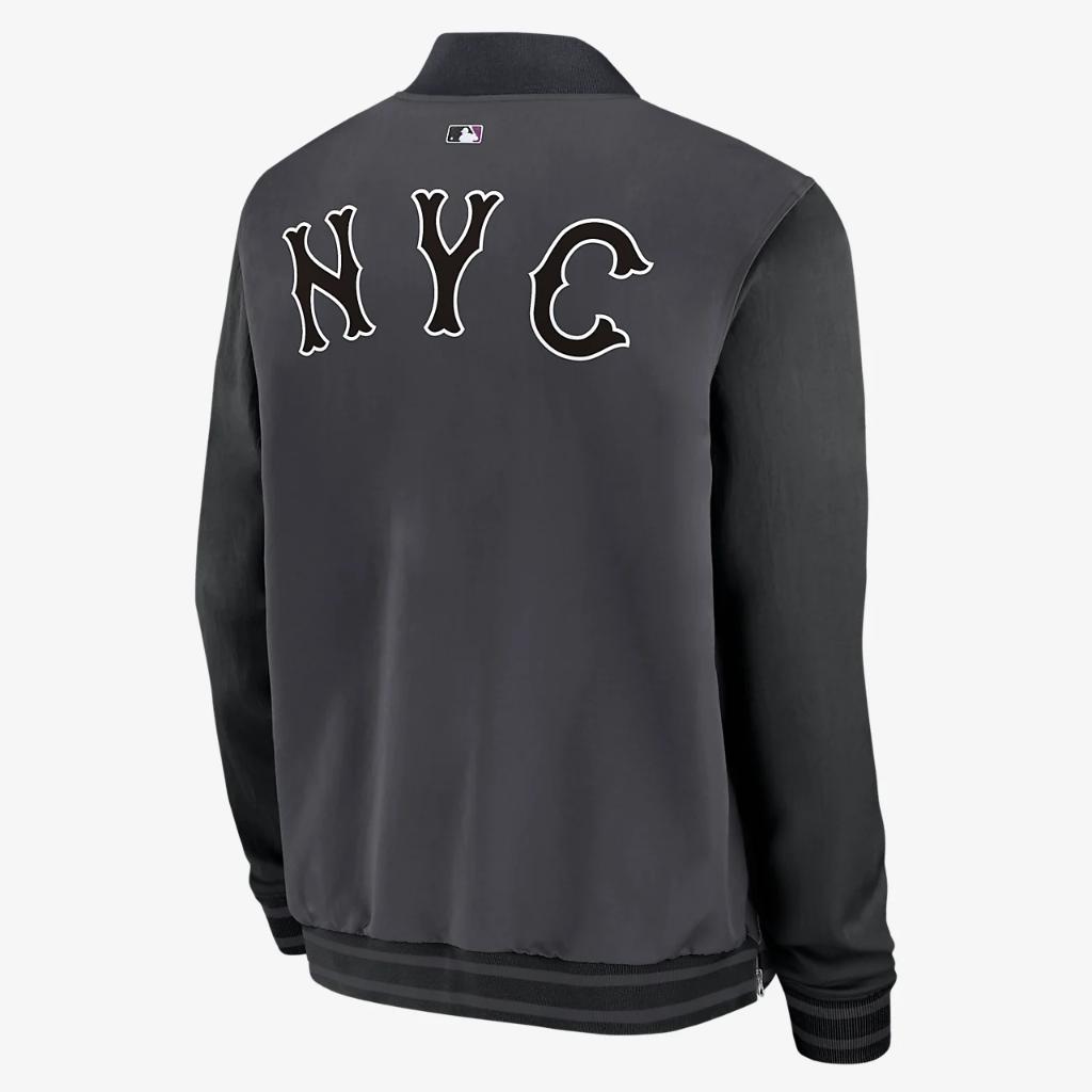 New York Mets Authentic Collection City Connect Game Time Men&#039;s Nike MLB Full-Zip Bomber Jacket 015D09BYNME-SV9