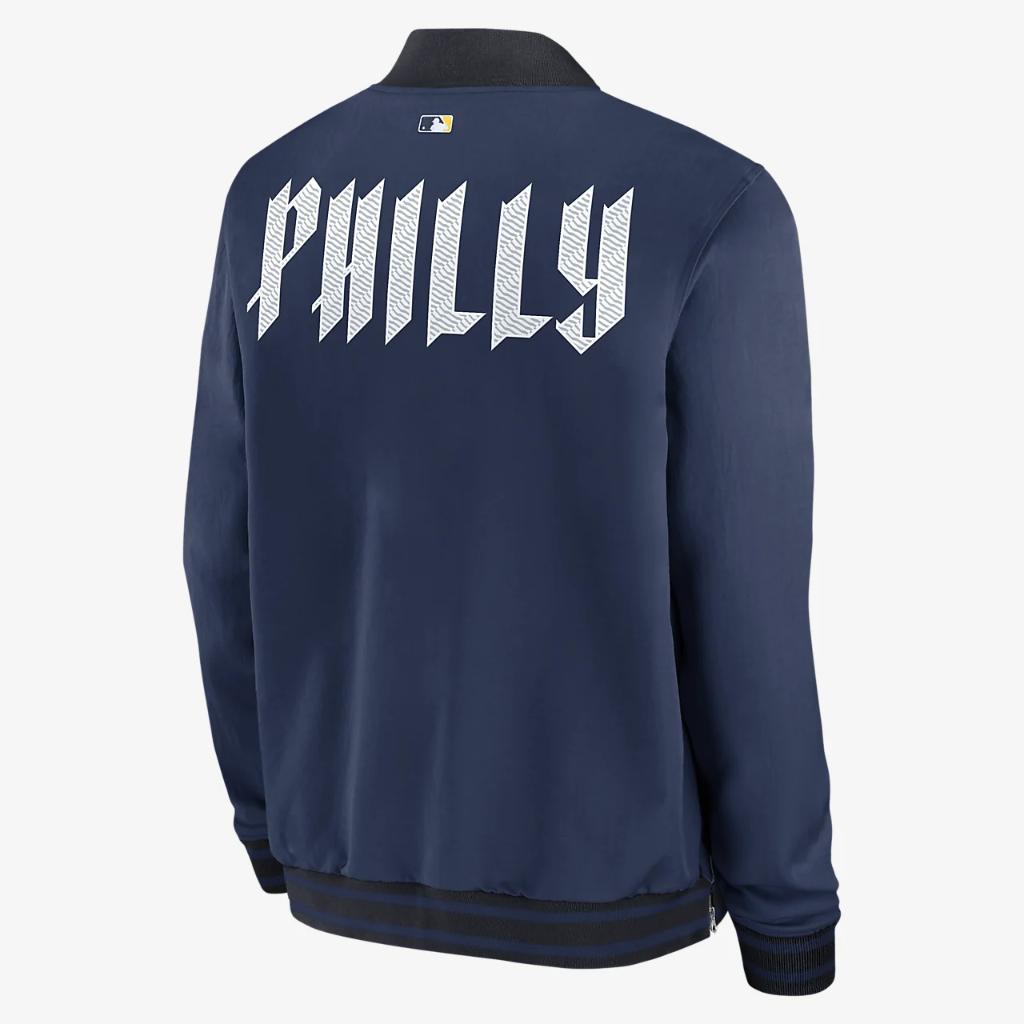 Philadelphia Phillies Authentic Collection City Connect Game Time Men&#039;s Nike MLB Full-Zip Bomber Jacket 015D0ASXPP-Y6D