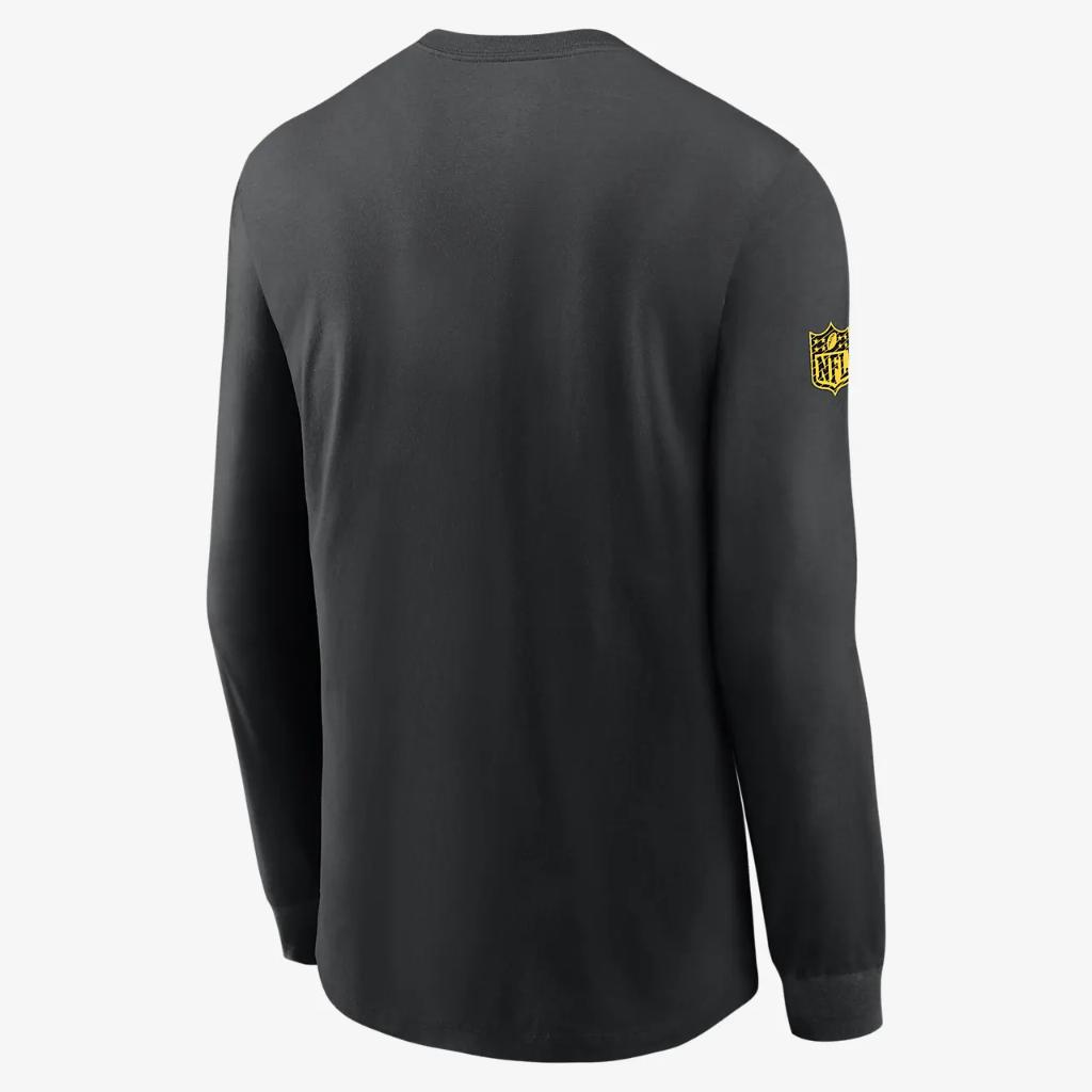 Pittsburgh Steelers Sideline Team Issue Men&#039;s Nike Dri-FIT NFL Long-Sleeve T-Shirt 02EW00A7L-L94