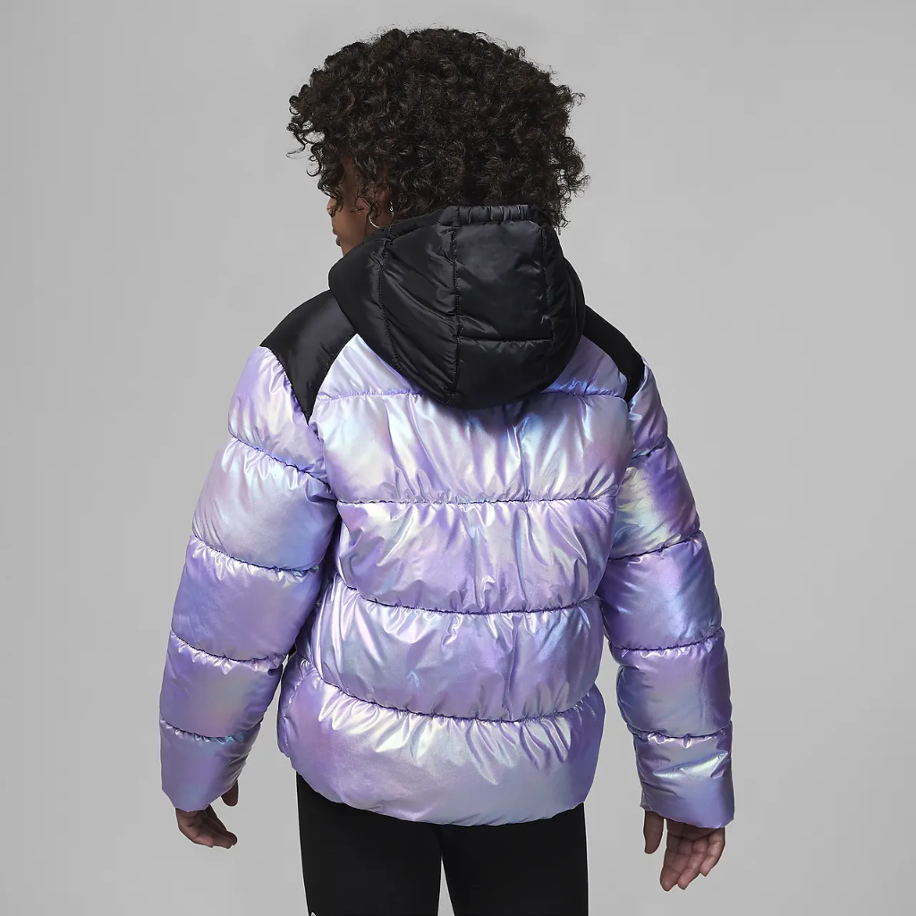 Jordan Big Kids&#039; Glittered Hooded Puffer Jacket 45B743-P85