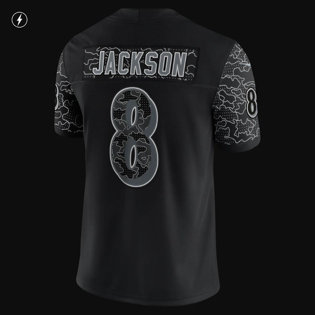 NFL Baltimore Ravens RFLCTV (Lamar Jackson) Men&#039;s Fashion Football Jersey 45NM00A8GF-001