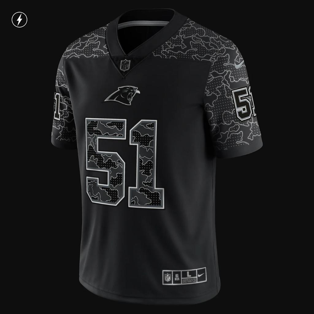 NFL Carolina Panthers RFLCTV (Sam Mills) Men&#039;s Fashion Football Jersey 45NM00AW79-001