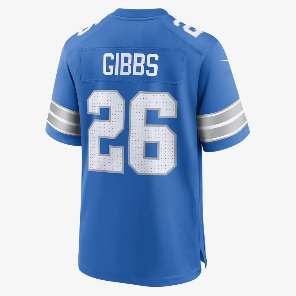 Jahmyr Gibbs Detroit Lions Men&#039;s Nike NFL Game Football Jersey 67NM0B9K9JF-DE7