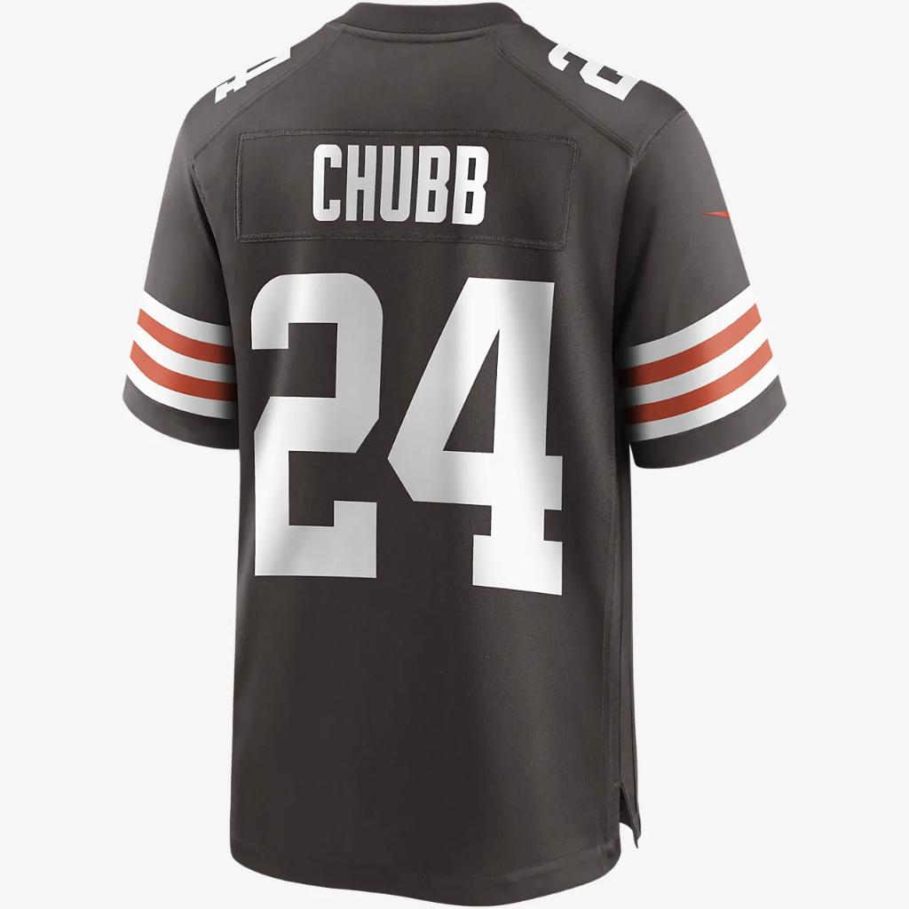 NFL Cleveland Browns (Nick Chubb) Men&#039;s Game Football Jersey 67NMCLGH93F-2NH