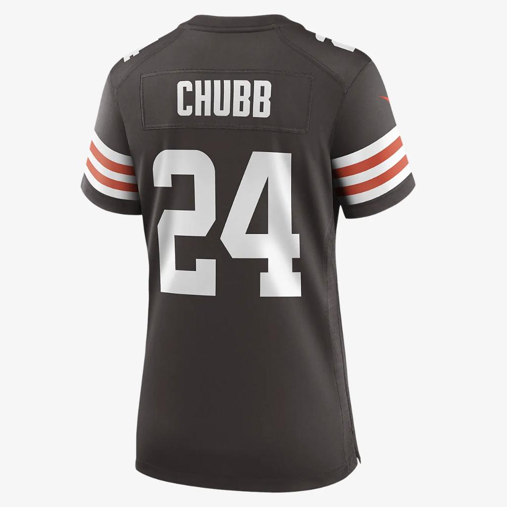 NFL Cleveland Browns (Nick Chubb) Women&#039;s Game Football Jersey 67NWCLGH93F-2NH