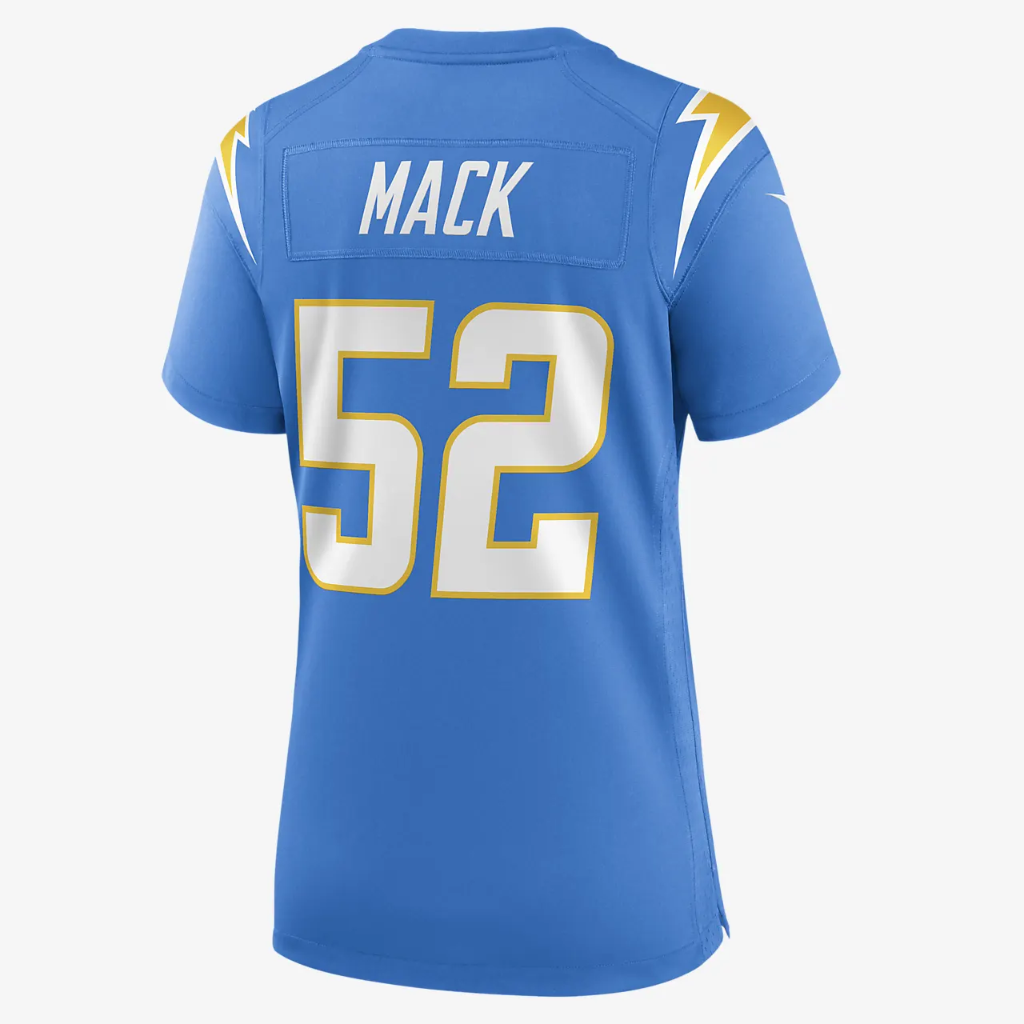 NFL Los Angeles Chargers (Khalil Mack) Women&#039;s Game Football Jersey 67NWLCGH97F-8Z0