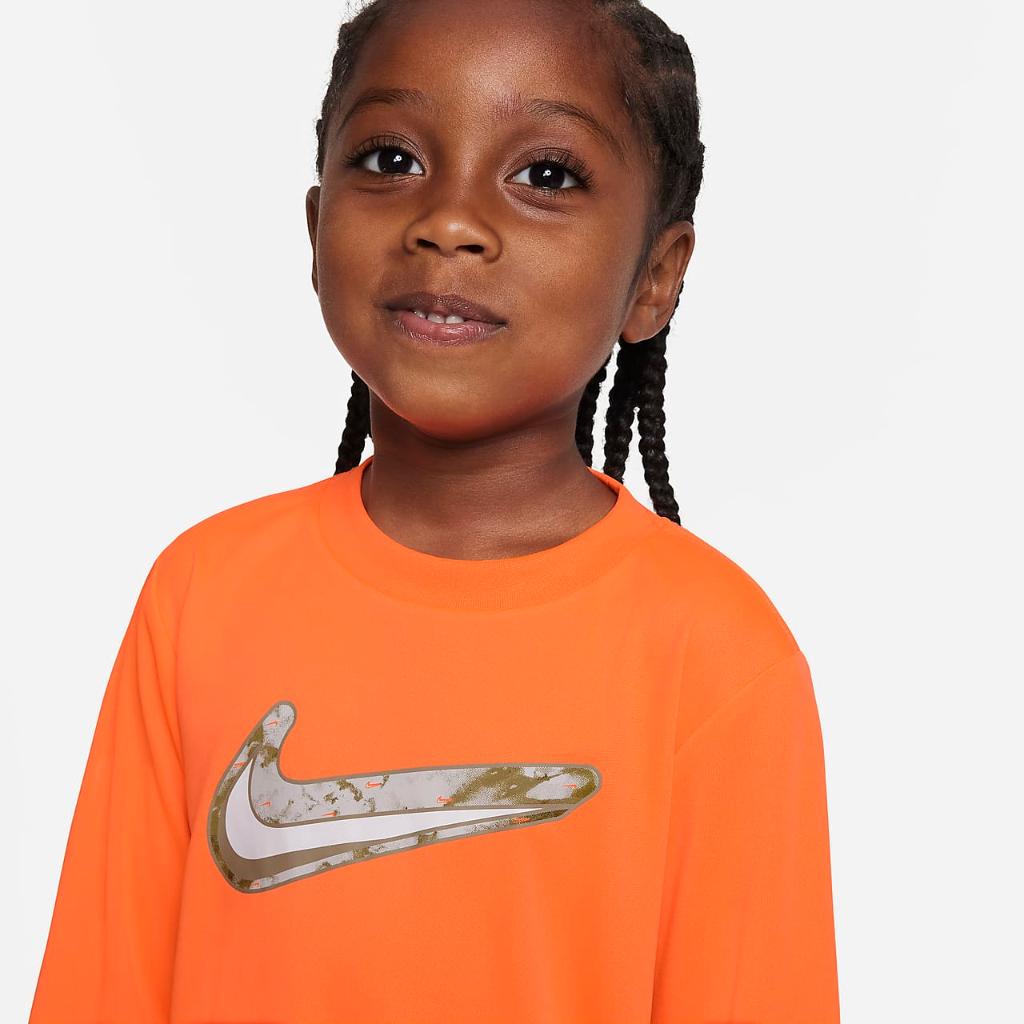 Nike Dri-FIT Textured Swoosh Long Sleeve Tee Toddler T-Shirt 76K296-N1Z