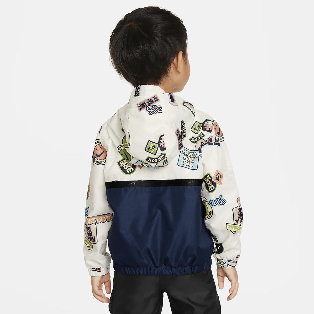Nike Half-Zip Print Blocked Anorak Toddler Jacket 76K536-782