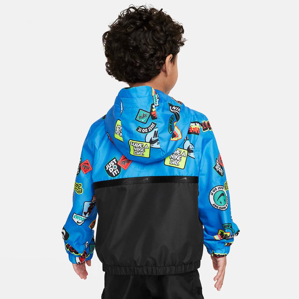 Nike Half-Zip Print Blocked Anorak Toddler Jacket 76K536-B68