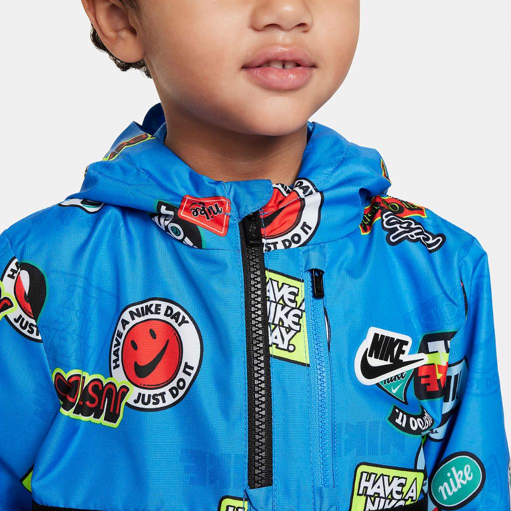 Nike Half-Zip Print Blocked Anorak Toddler Jacket 76K536-B68