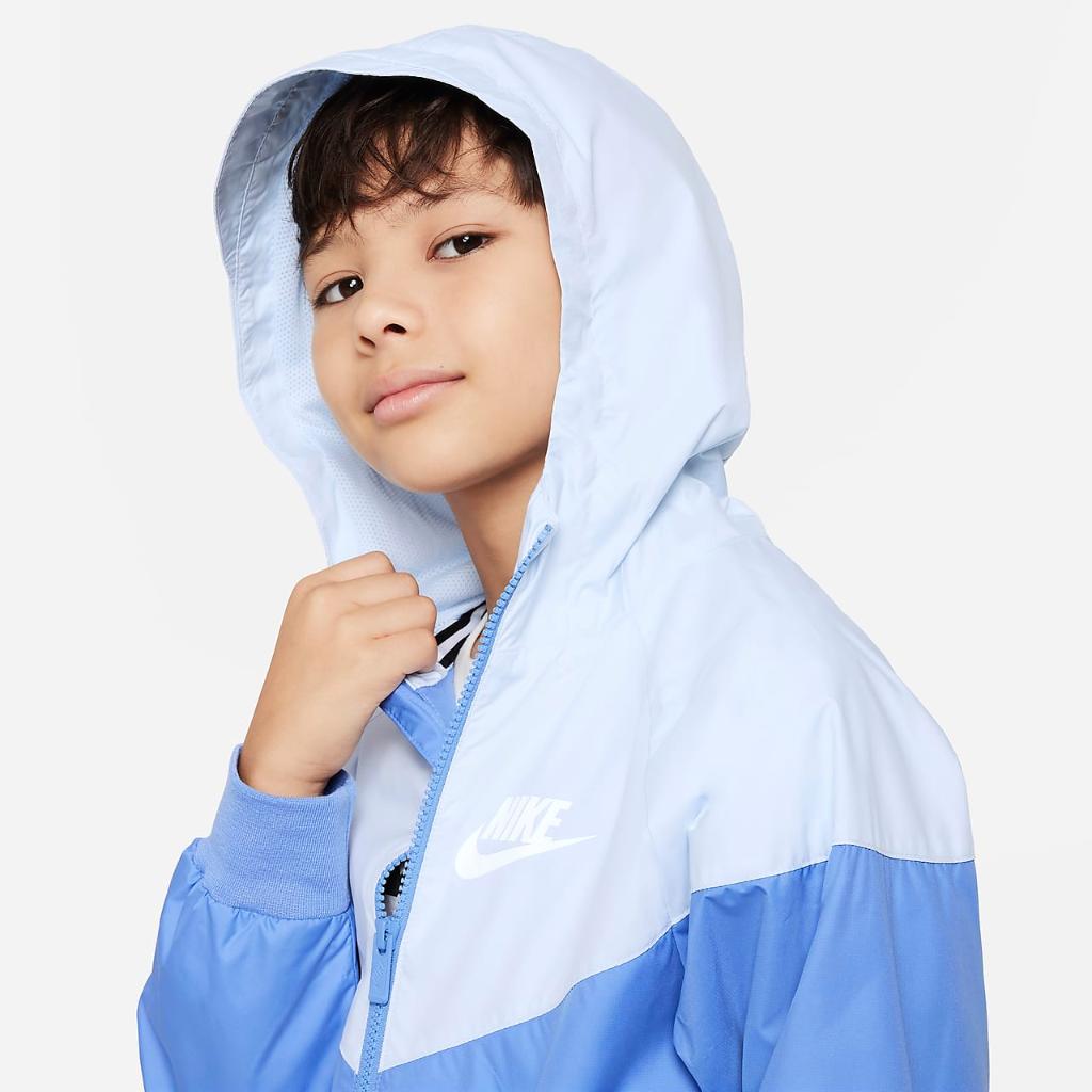 Nike Sportswear Windrunner Big Kids&#039; (Boys&#039;) Loose Hip-Length Hooded Jacket 850443-450