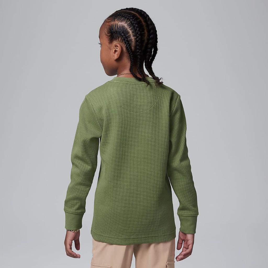 Jordan MJ Essentials Waffle Knit Long Sleeve Tee Little Kids T-Shirt 85C800-EF9