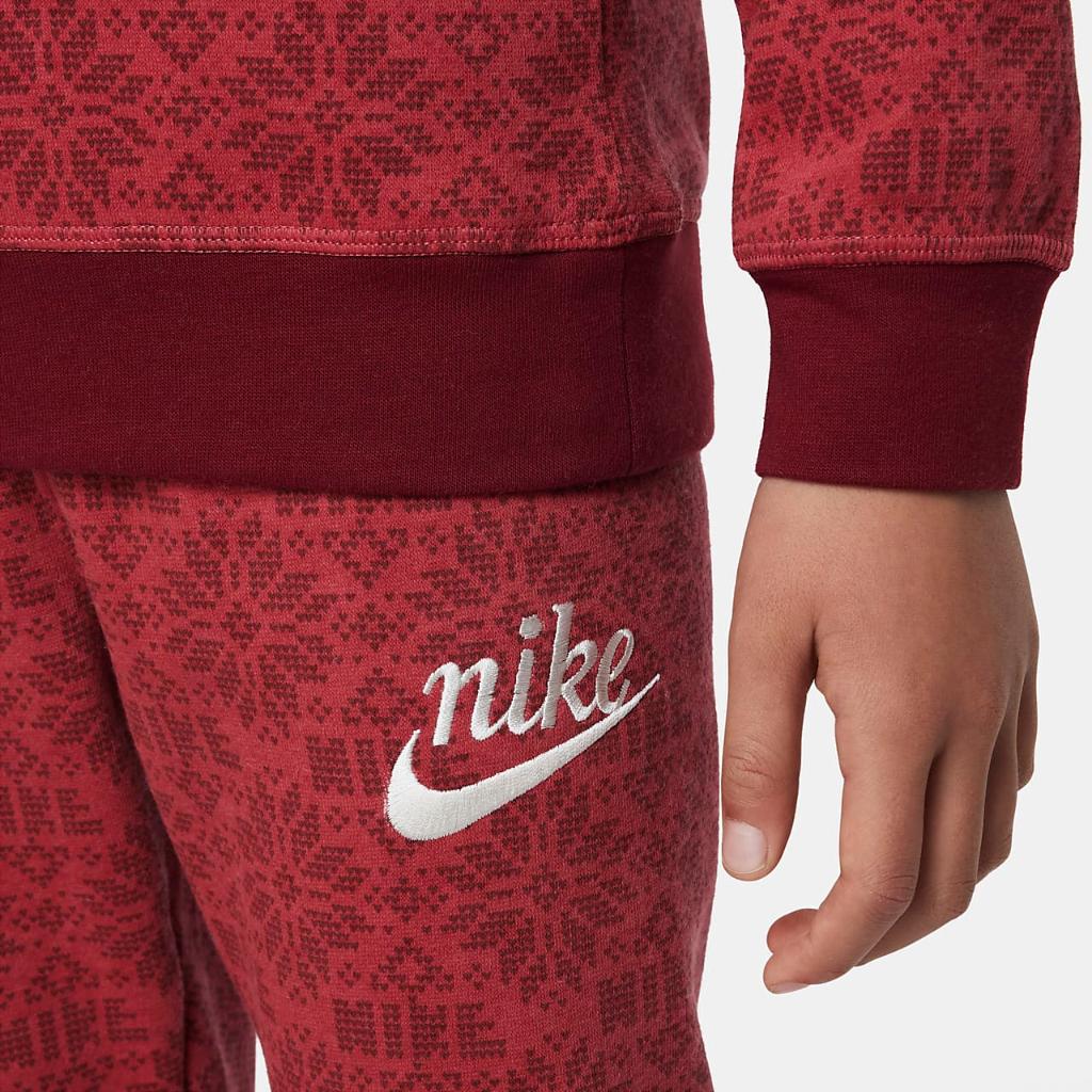 Nike Sportswear Club Fleece Little Kids&#039; Holiday Sweatshirt and Pants Set 86J496-R78