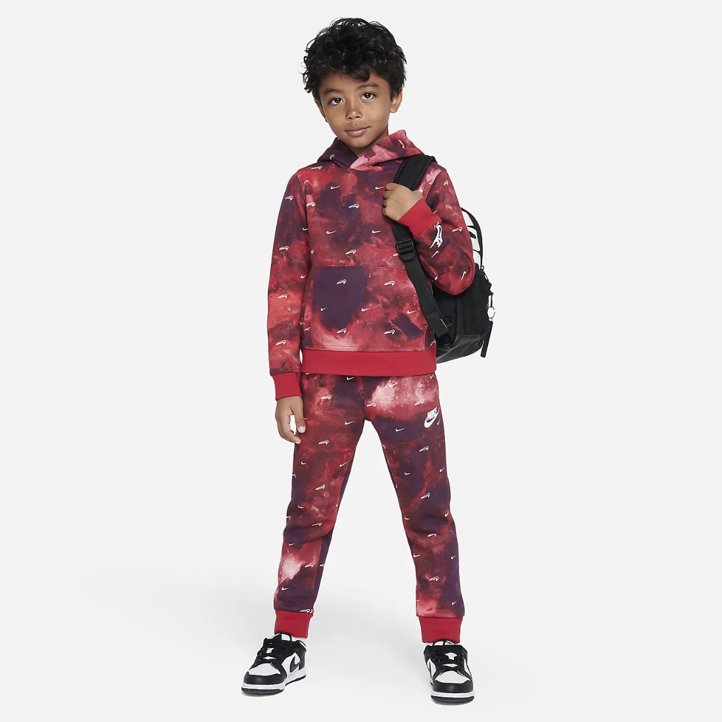 Nike Sportswear Club Marble Fleece Pullover Hoodie Little Kids&#039; Hoodie 86K237-R78