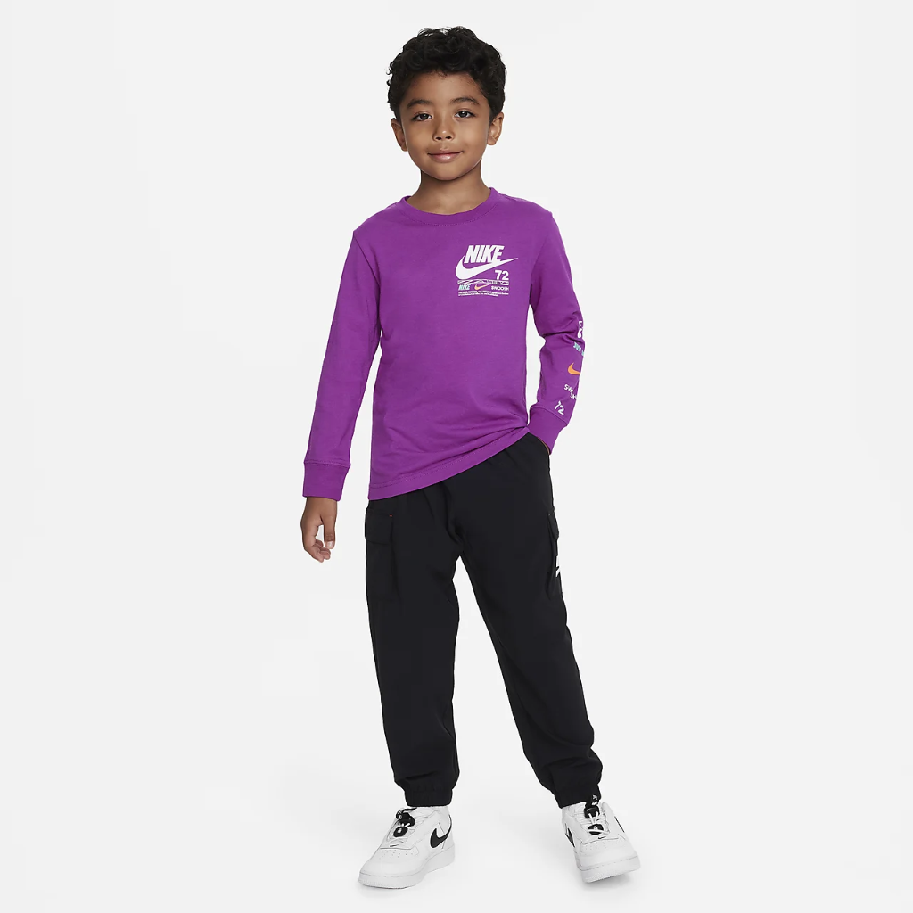 Nike Illuminate Microtype Long Sleeve Tee Little Kids&#039; T-Shirt 86K292-P98