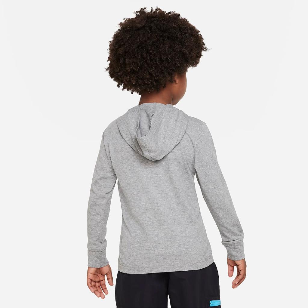 Nike Sportswear Futura Hooded Long Sleeve Tee Little Kids&#039; T-Shirt 86K662-GEH