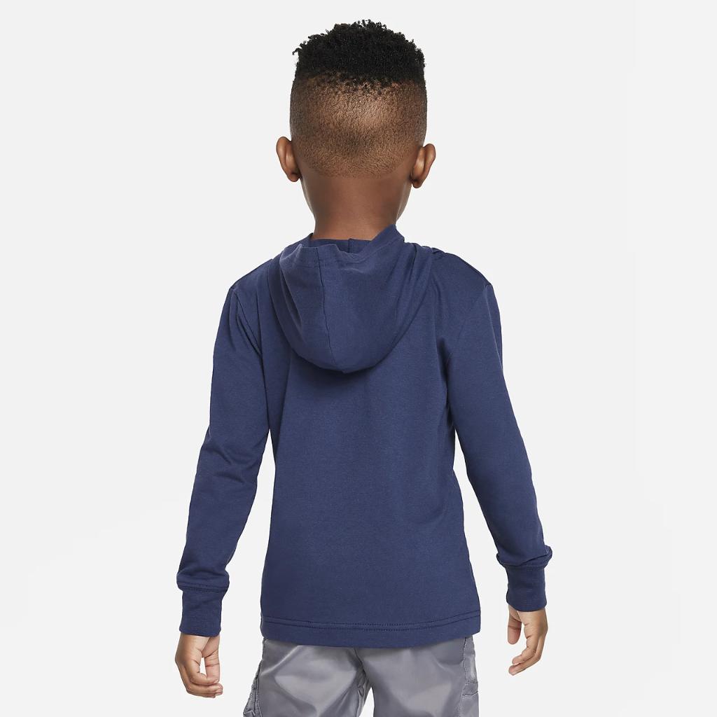Nike Sportswear Futura Hooded Long Sleeve Tee Little Kids&#039; T-Shirt 86K662-U90