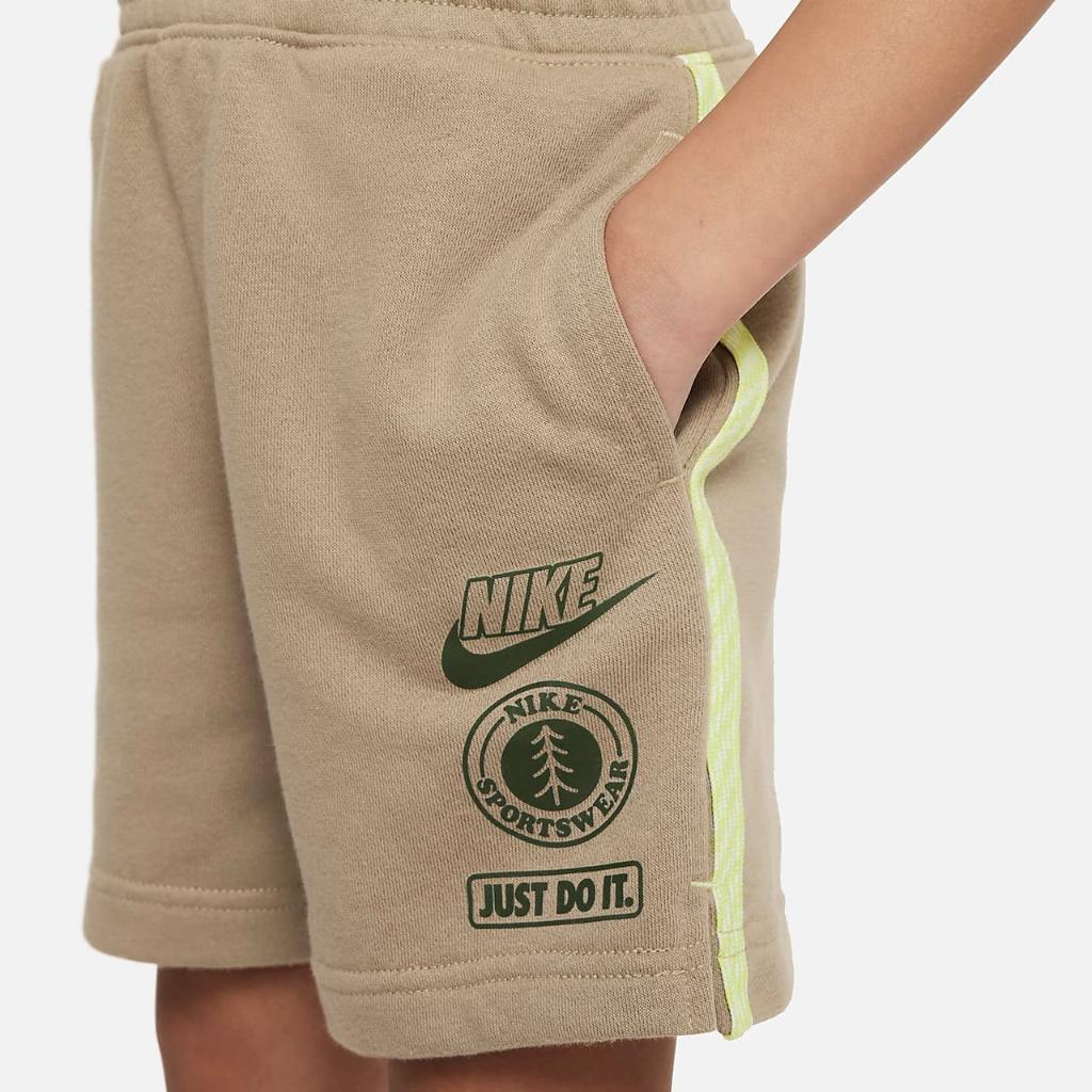Nike Sportswear &quot;Leave No Trace&quot; French Terry Taping Shorts Little Kids&#039; Shorts 86K851-X1T
