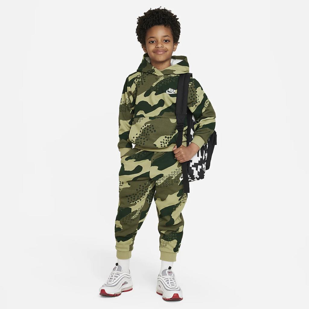 Nike Sportswear Club Camo Pullover Little Kids Hoodie 86L161-EDR