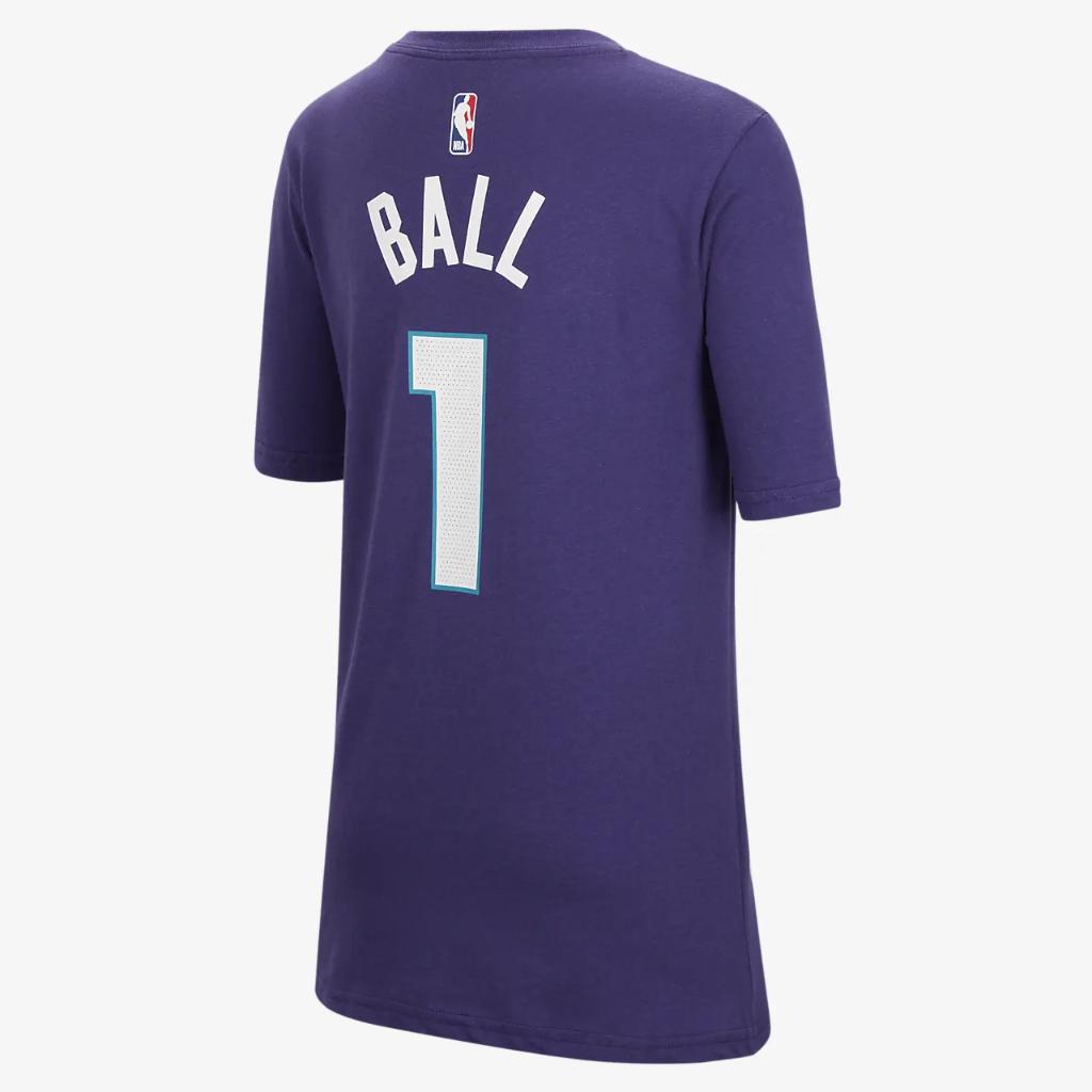 Lamelo Ball Charlotte Hornets Statement Edition Big Kids&#039; (Boys&#039;) Jordan NBA T-Shirt 9YHDC4HOR01-CHA