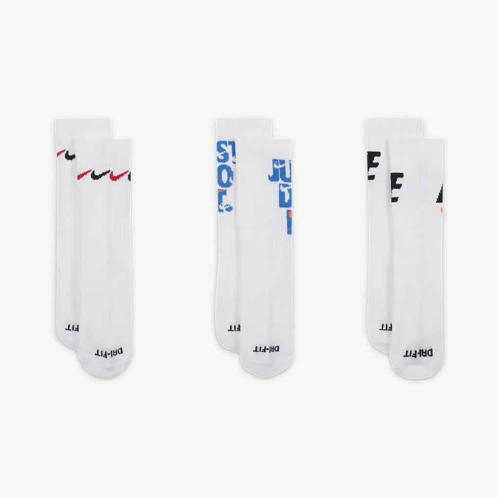 Nike Graphic Dri-FIT Crew Socks (3 Pairs) Little Kids&#039; Socks BN0924-001