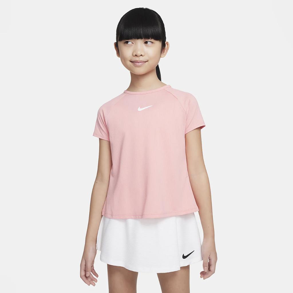 NikeCourt Dri-FIT Victory Big Kids&#039; (Girls&#039;) Short-Sleeve Tennis Top CV7567-611