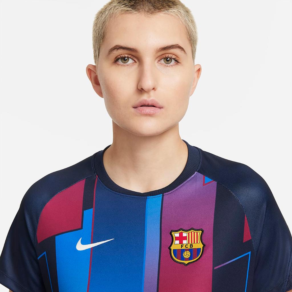 FC Barcelona Women&#039;s Pre-Match Short-Sleeve Soccer Top CW5033-452