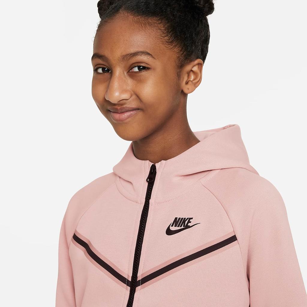 Nike Sportswear Tech Fleece Big Kids&#039; (Girls&#039;) Full-Zip Hoodie CZ2570-601