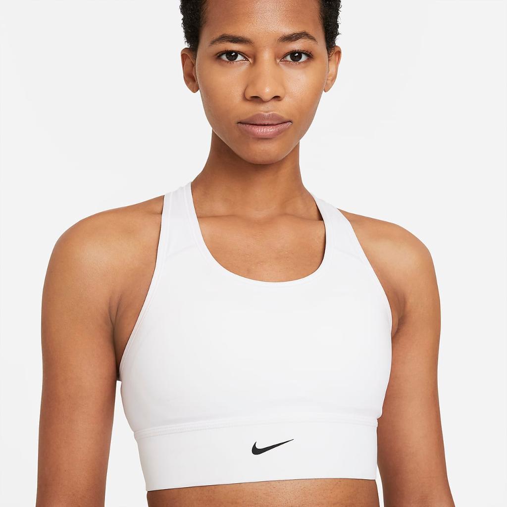 Nike Dri-FIT Swoosh Women&#039;s Medium-Support 1-Piece Padded Longline Sports Bra CZ4496-100