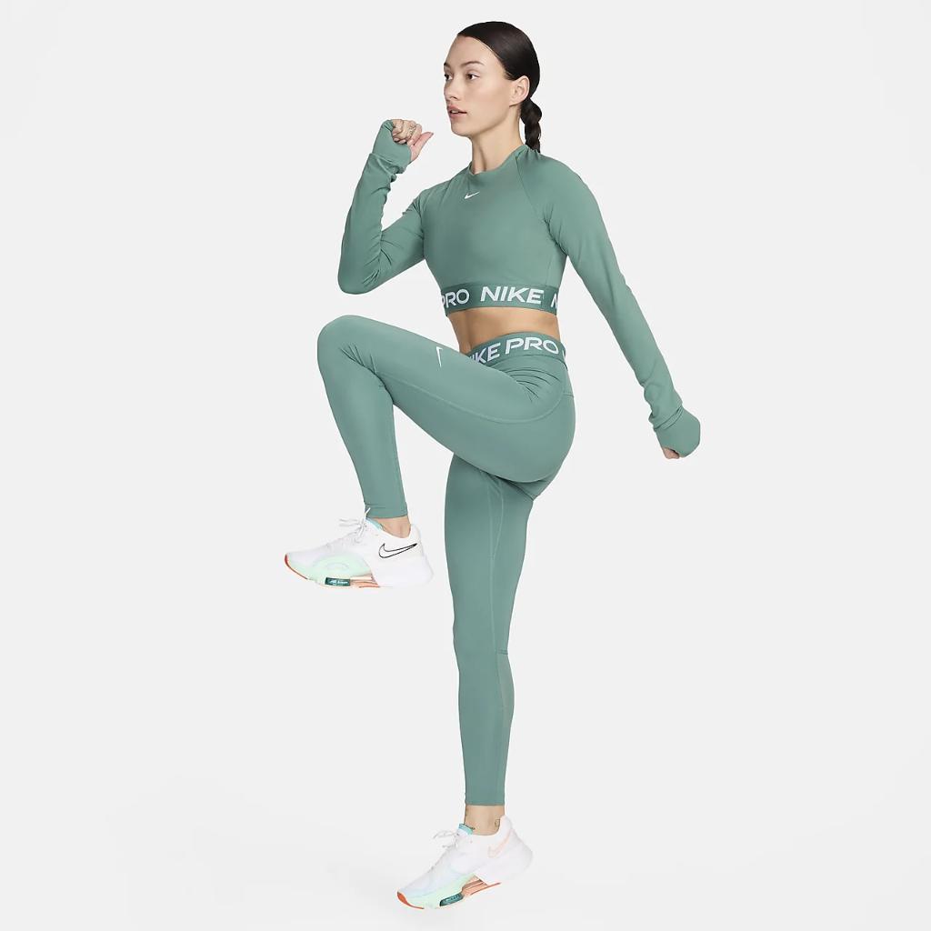 Nike Pro Women&#039;s Mid-Rise Mesh-Paneled Leggings CZ9779-361