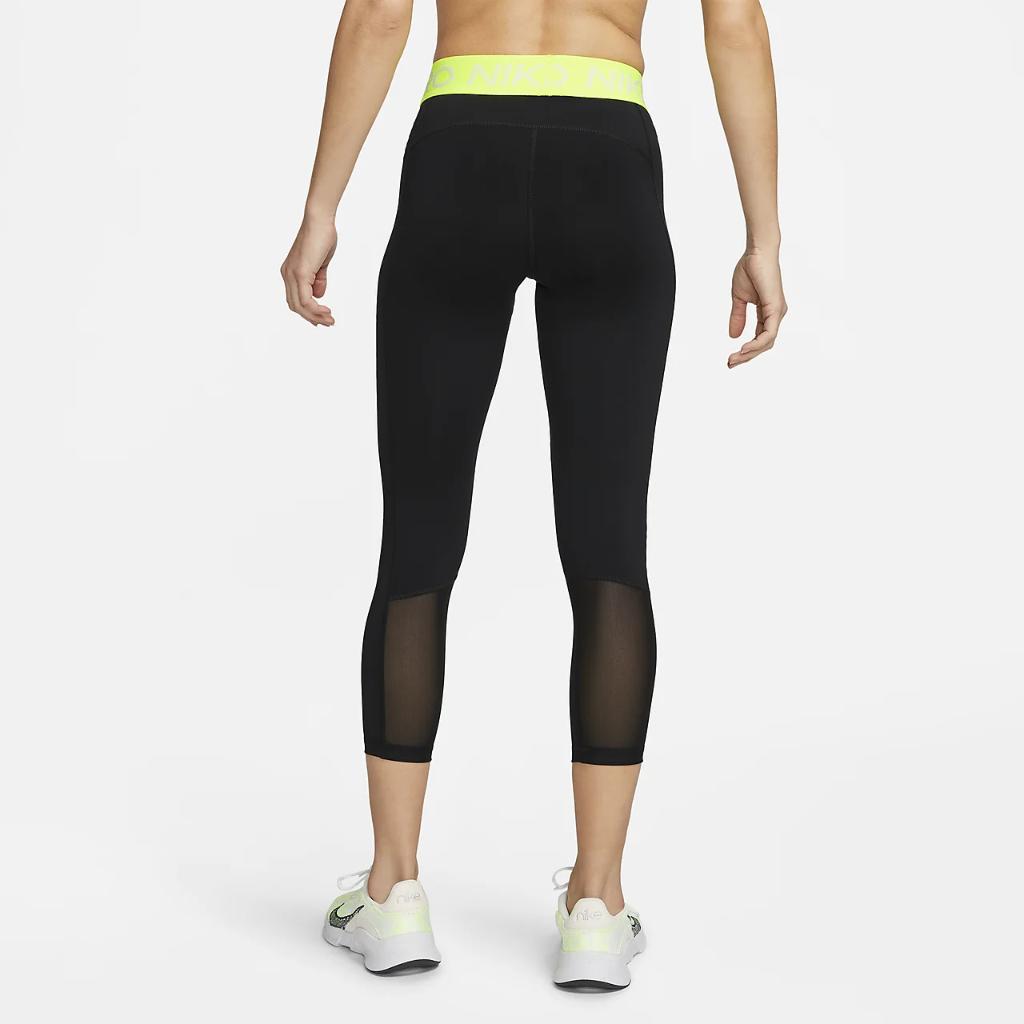 Nike Pro 365 Women&#039;s Mid-Rise Cropped Mesh Panel Leggings CZ9803-015