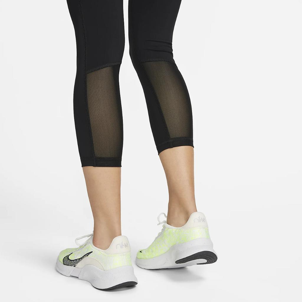 Nike Pro 365 Women&#039;s Mid-Rise Cropped Mesh Panel Leggings CZ9803-015