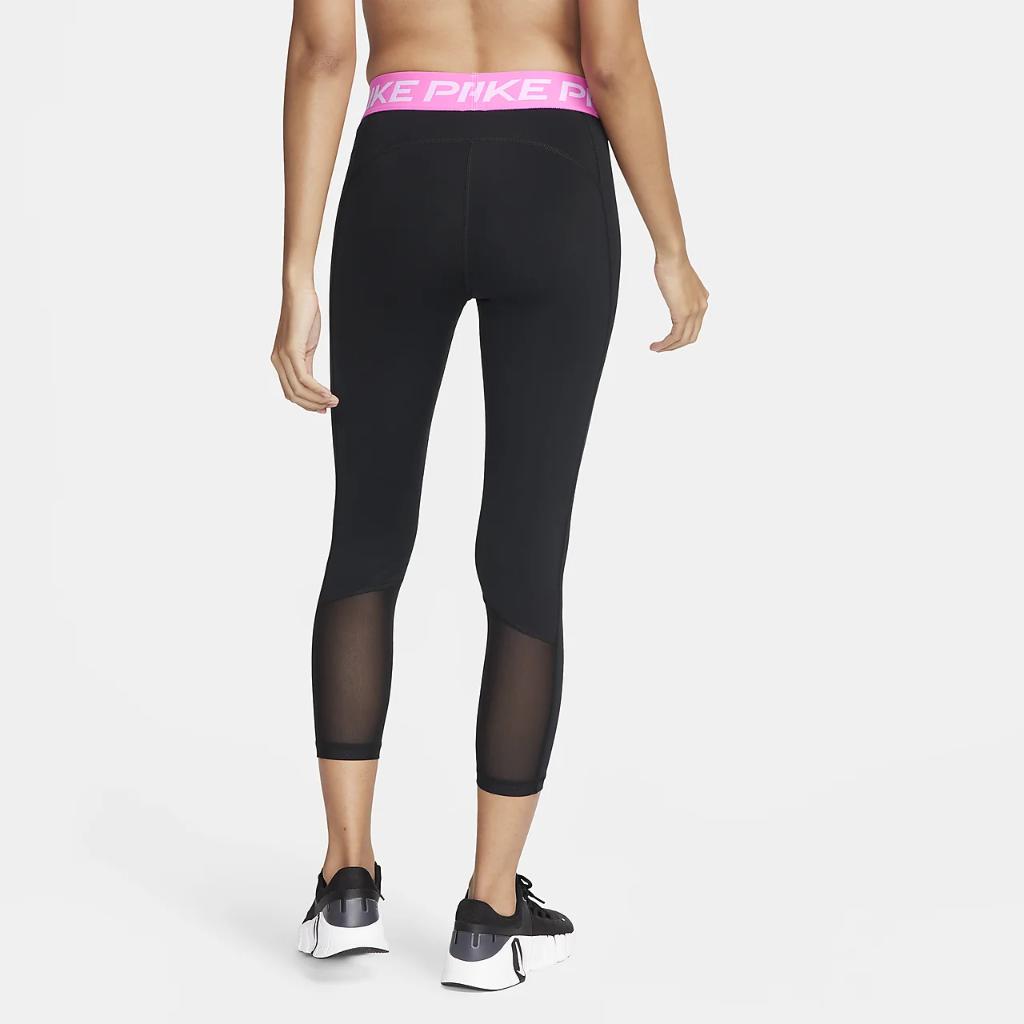 Nike Pro 365 Women&#039;s Mid-Rise Cropped Mesh Panel Leggings CZ9803-016