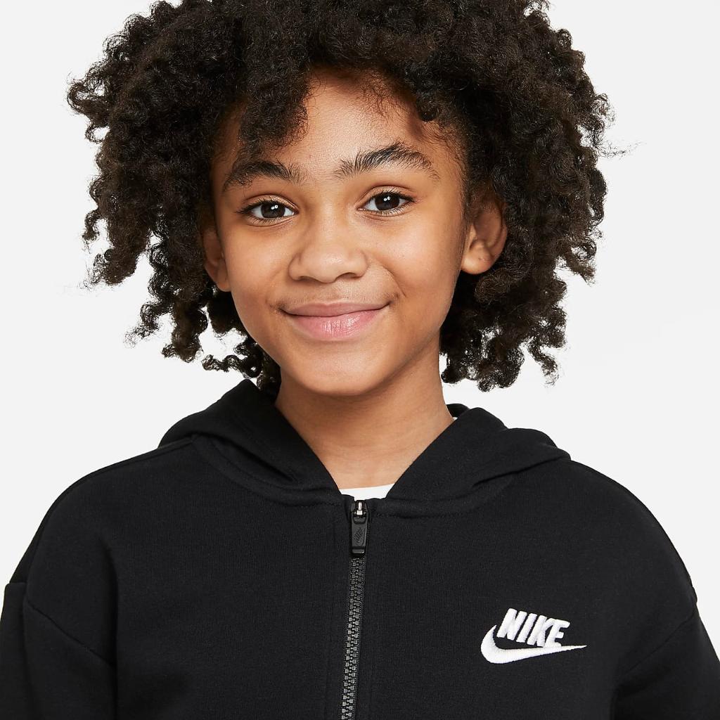 Nike Sportswear Club Fleece Big Kids&#039; (Girls&#039;) Full-Zip Hoodie DC7118-010